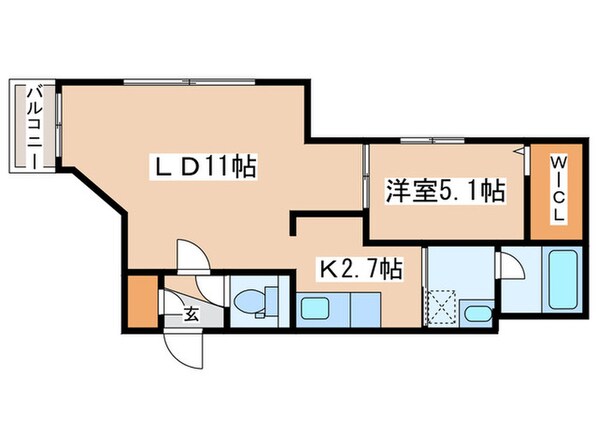 シャトーライフ近代美術館前１の物件間取画像